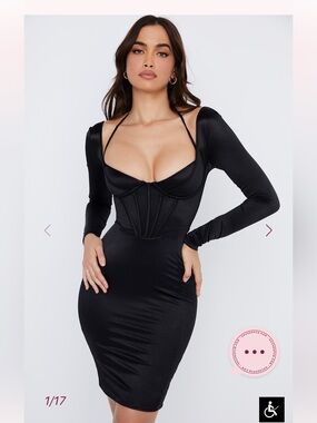 House of cb GRAZIA
Black Disco Satin Corset Dress